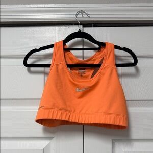 Nike Orange Racerback Sports Bra with Reflective Swoosh